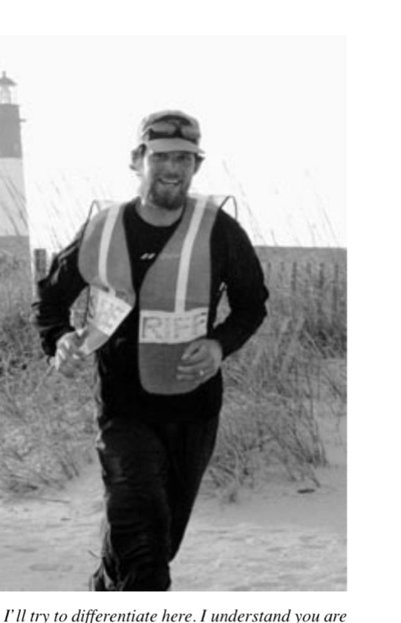 John's final steps to the Atlantic Ocean, with the Tybee Island Lighthouse in the background.