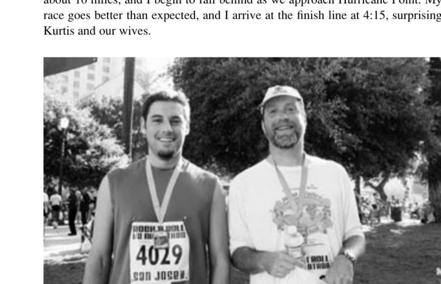 Kurtis Kalivoda (left) and the author, celebrating a much more civilized half-marathon in the inaugural Rock 'n' Roll San Jose Half in 2006.