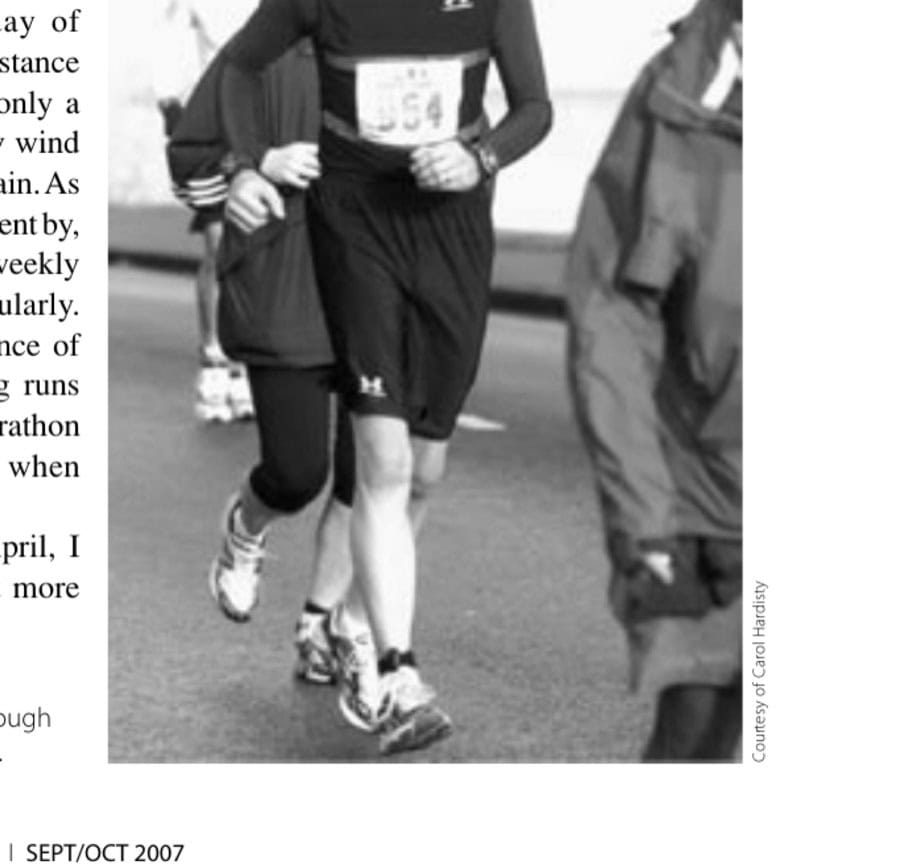The author, halfway through the 2005 Seattle Marathon.