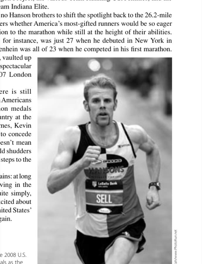 Brian Sell enters the 2008 U.S. Olympic Marathon Trials as the fifth fastest qualifier, with 2:10:47.