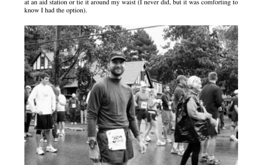 The author waits at the start line in Bar Harbor.