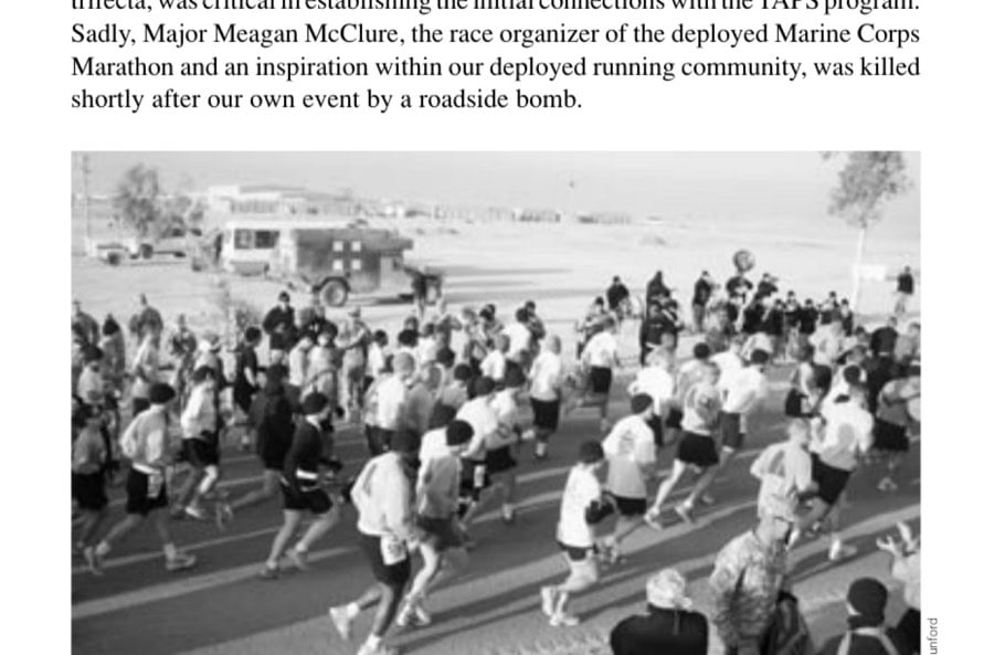 The Aloha Baghdad Marathon 12 Race start at Contingency Operating Base Speicher.