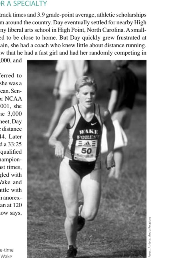 Sara Day was a three-time All-American athlete at Wake Forest University.