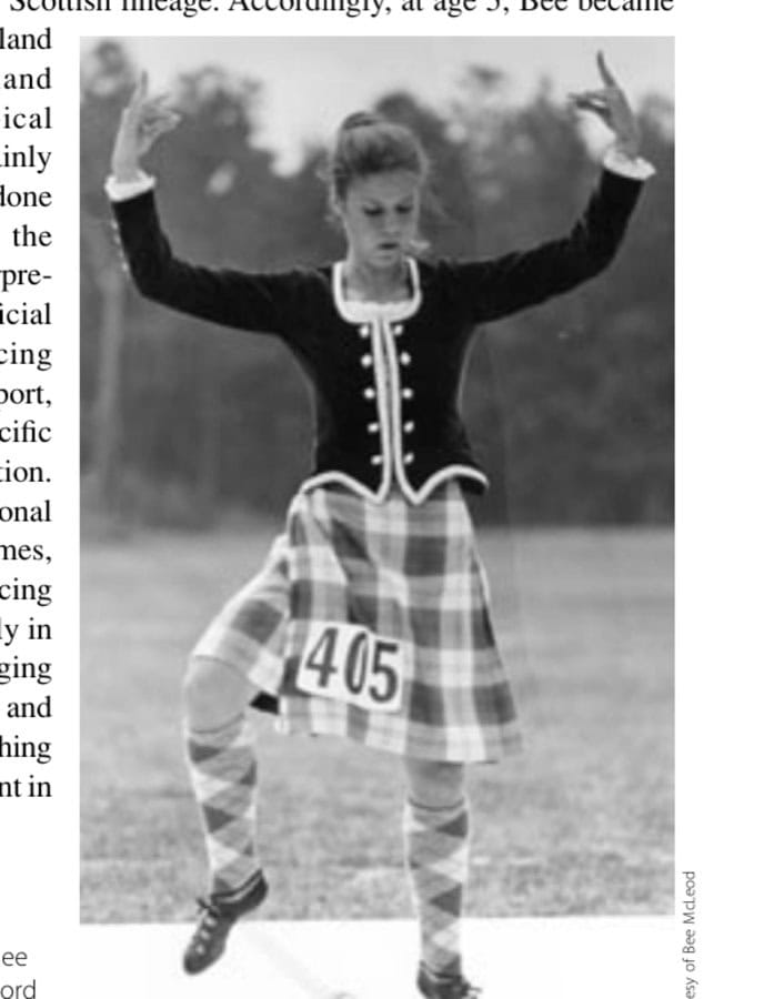 Competing in a Scottish Highland dance competition, Bee McLeod does her signature Sword Dance.