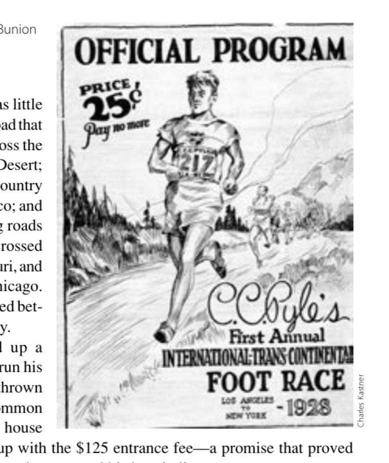 Cover of the 1928 official Bunion Derby program.