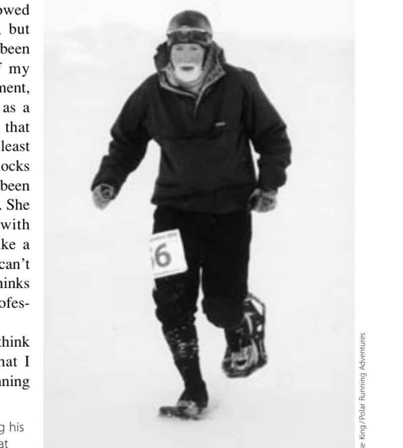 Bipolar Madness 16 The author snowshoeing his way to a 6:13:15 marathon at the 2006 North Pole Marathon.