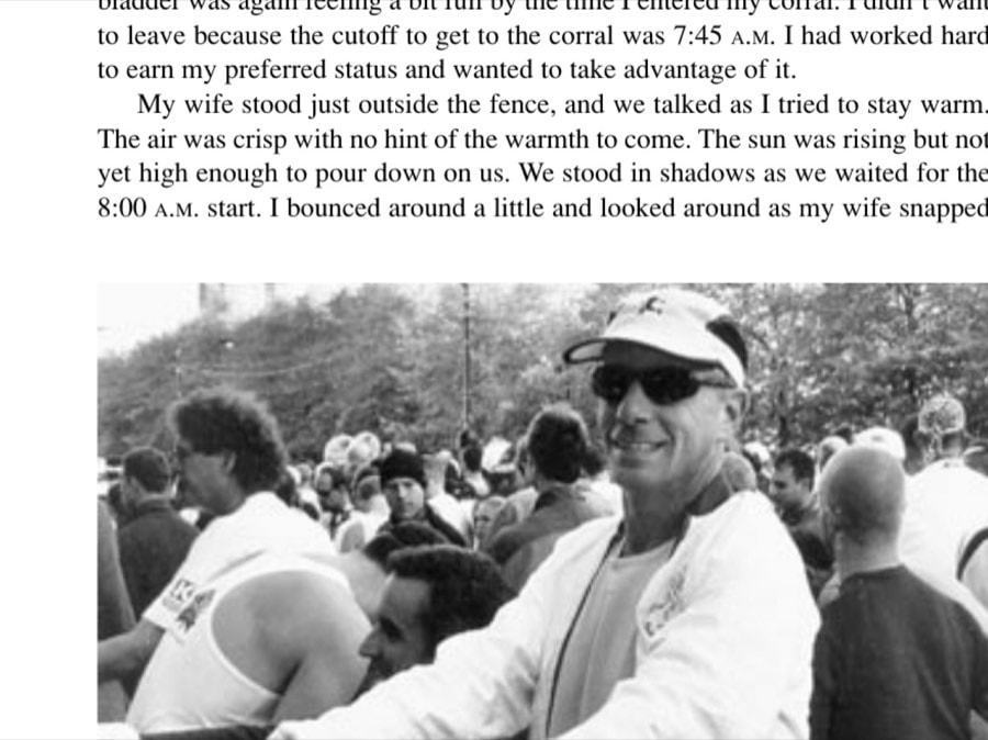 My Most Unforgettable Marathon (Vol. 12, No. 2) 8 The author ready to go, but needing to "go," just minutes before the start.