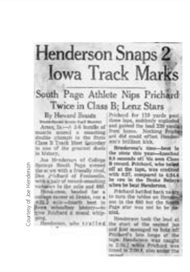 Early Miles 18 Howard Brantz's report on the state meet for the Omaha World Herald, for which I'd once served as a paperboy in Coin, Iowa.