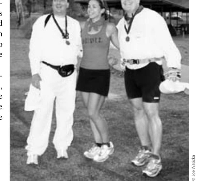 Running With the Devil race director Joyce Forier (center) with two of her entrants.