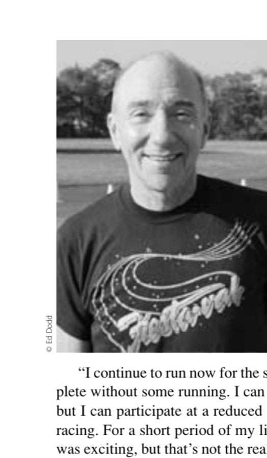 Tom Osler, moments after finishing his 2,060th race (July 2008) in 54 years of running.
