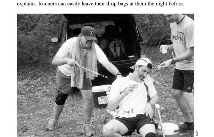 Volunteers at the "Heaven's Gate" aid station at the McNaughton Park 100/150 are known for their friendliness as well as for motivating tired runners to keep moving, no matter what it takes!