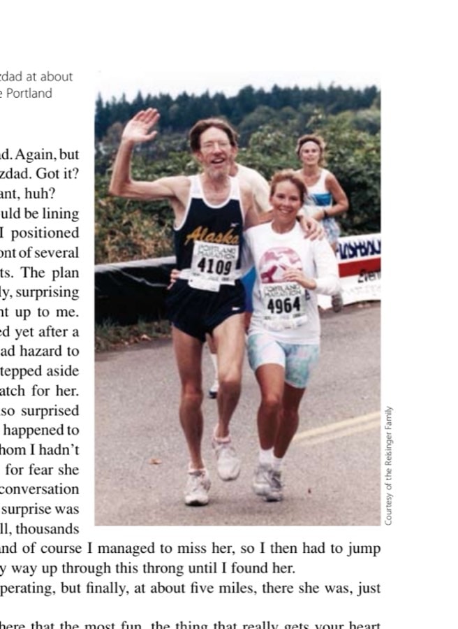 Marina and Mari Nazdad at about the 20-mile mark of the Portland Marathon.