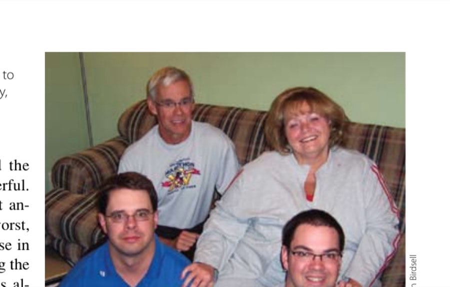 The Birdsell family (left to right, top to bottom): Alan, Becky, Derrick, and Chris.