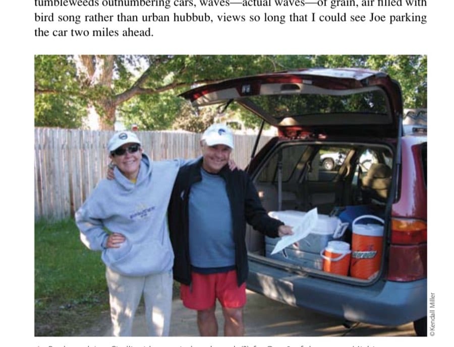 Paula and Joe Cirelli with map in hand, ready(?) for Day 3 of the run to Michigan.