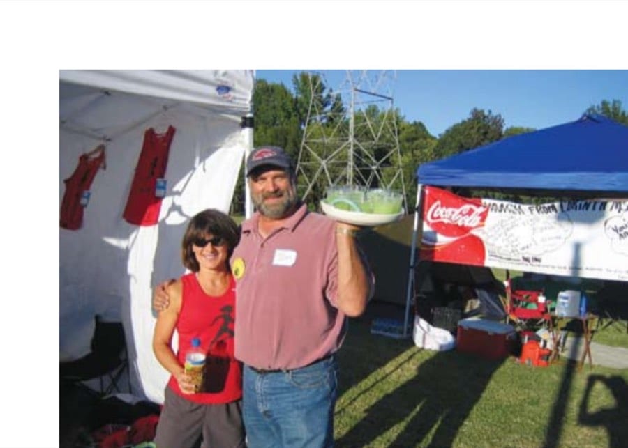 Race director Tom Lewis delivers his delicious margaritas.