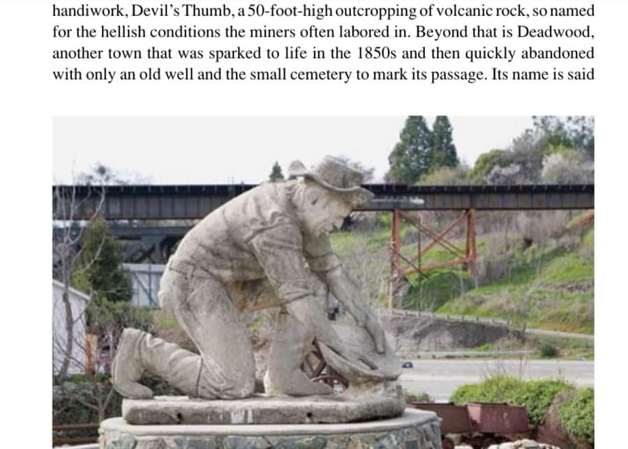 Claude Chana's monumental statue in Auburn honors all prospectors who flooded into the area during the Gold Rush era.