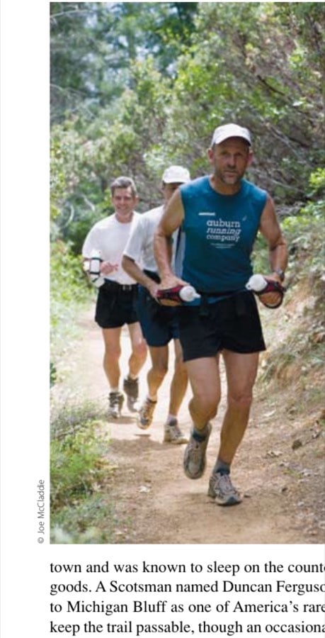 Runners pass over what was once a "toll" trail for gold miners moving supplies to their camps.
