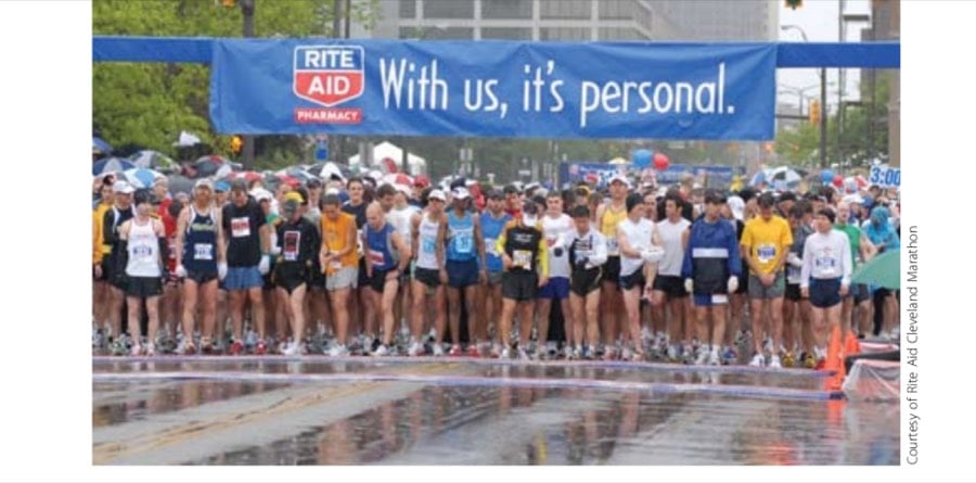 My Most Unforgettable Marathon (Vol. 13, No. 3) 11 Runners line up and try to stay dry just prior to the start of the 2008 Rite Aid Cleveland Marathon.