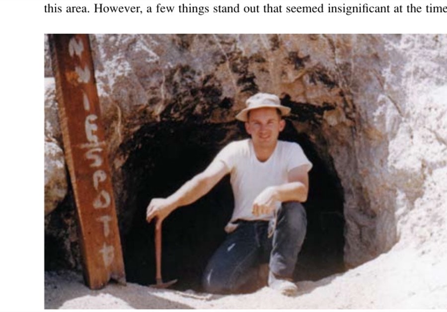 Anita's father, circa 1966, ouside his tungsten claim, near Ballarat.