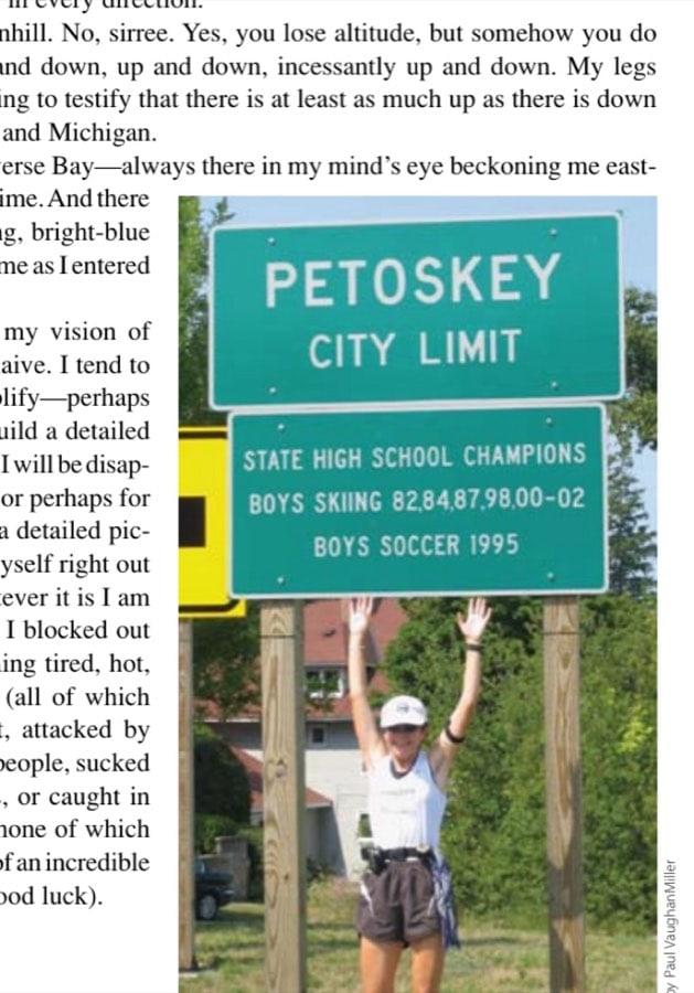 Petoskey city limit and one happy runner.