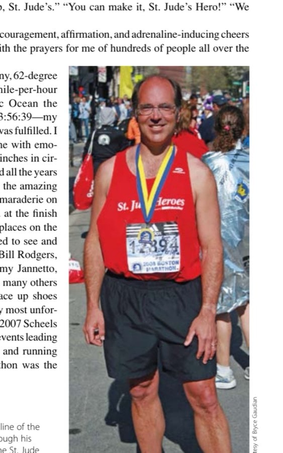 My Most Unforgettable Marathon (Vol. 13, No. 4) 24 The author at the finish line of the 2008 Boston Marathon. Through his run, he raised $23,000 for the St. Jude Children's Research Hospital.