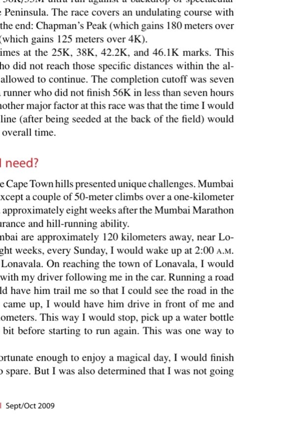 The author's first marathon was the Mumbai Marathon in 2006, which he has run twice since, including in 2008, shown here, when a homemade cap kept the soaring heat off his head during the race.