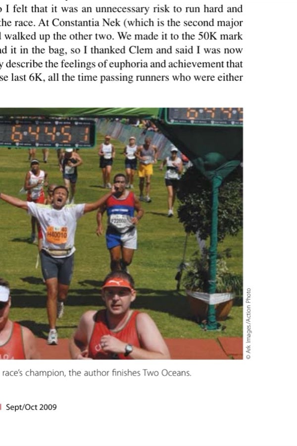 After passing Constantia Nek, the author knew he would finish, having left the 7-hour pacing team behind.