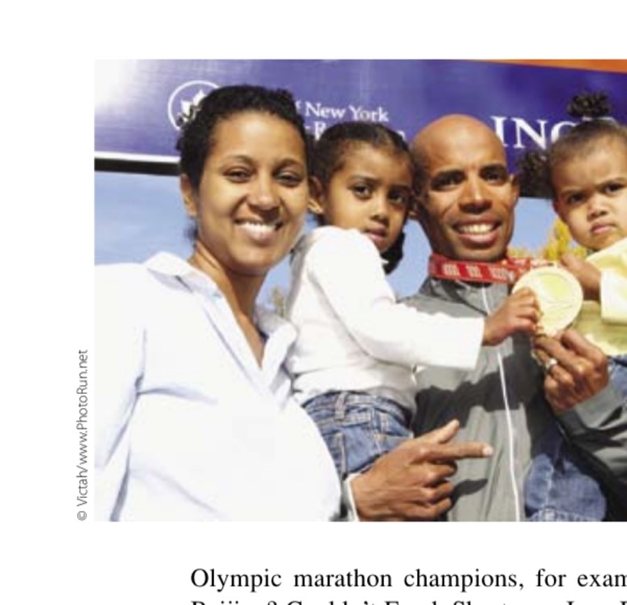 How to Better Televise a Marathon 21 Interviewing Meb Keflezighi's wife, Yordanos Asgedom (shown here with Meb and their daughters after the race), during the race would have given viewers a sense of his journey back from devastating setbacks.