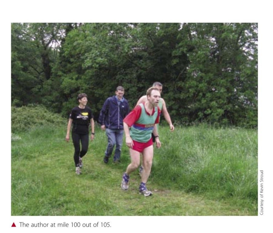 The author at mile 100 out of 105.