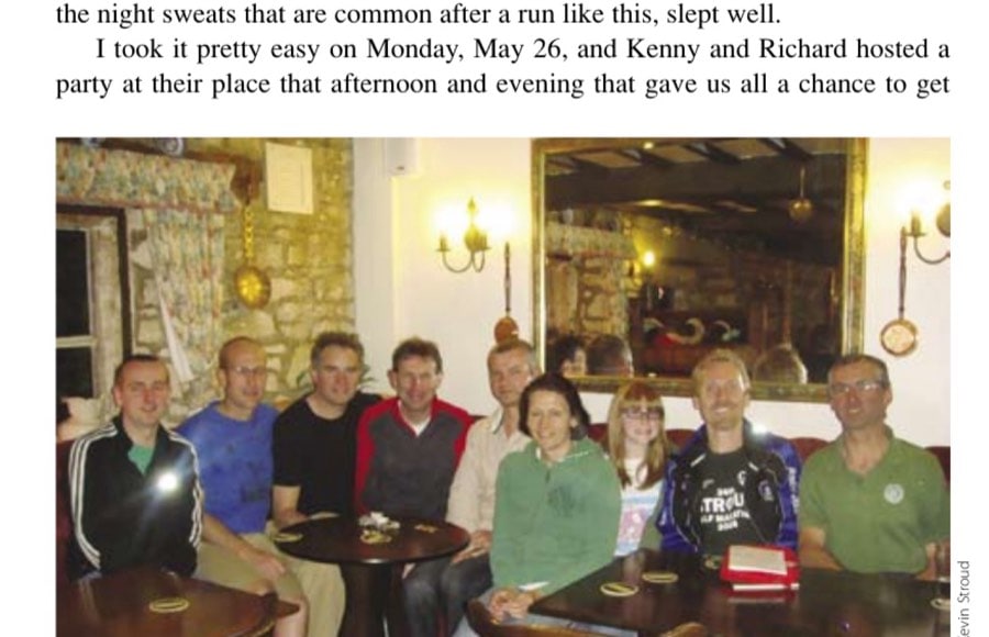Postrace farewell dinner with the race planner and most of the pacers.