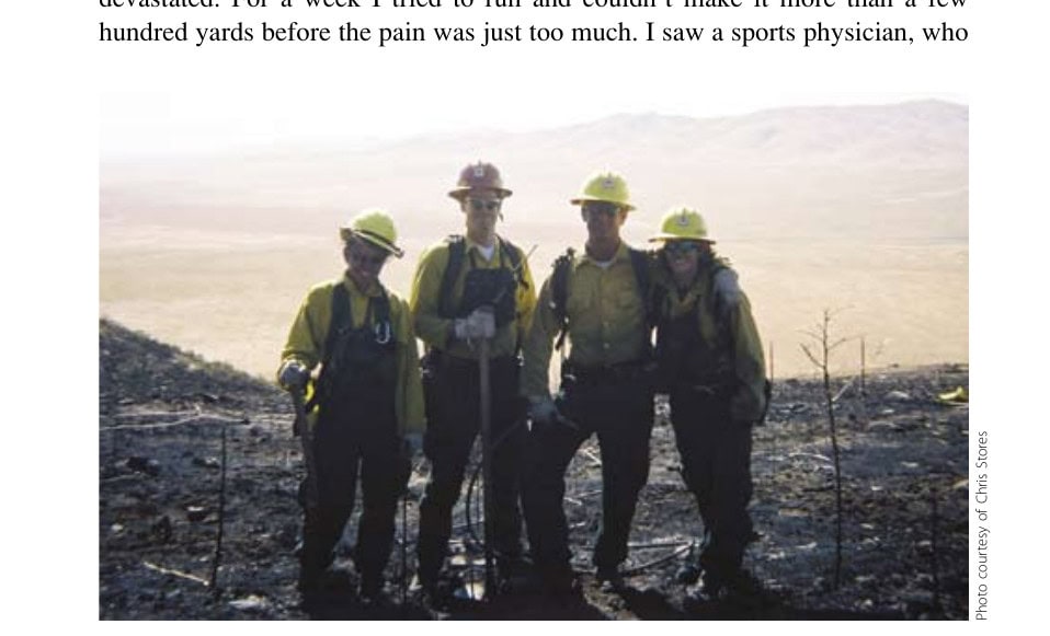 The author, second from left, slimmer and fitter at a fire in northern Nevada in July 2005.