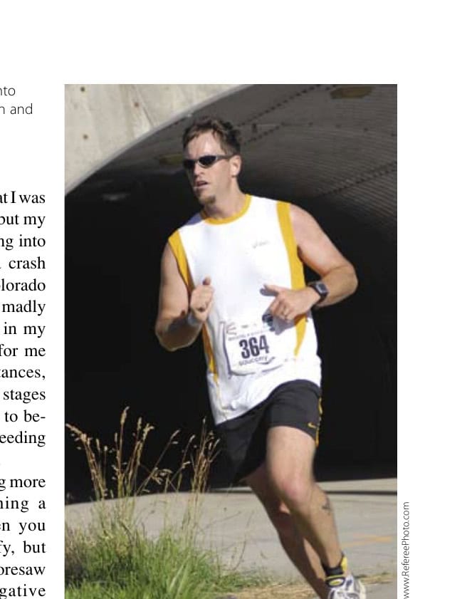 The author is 20 miles into the 2008 Missoula Marathon and feeling the burn.