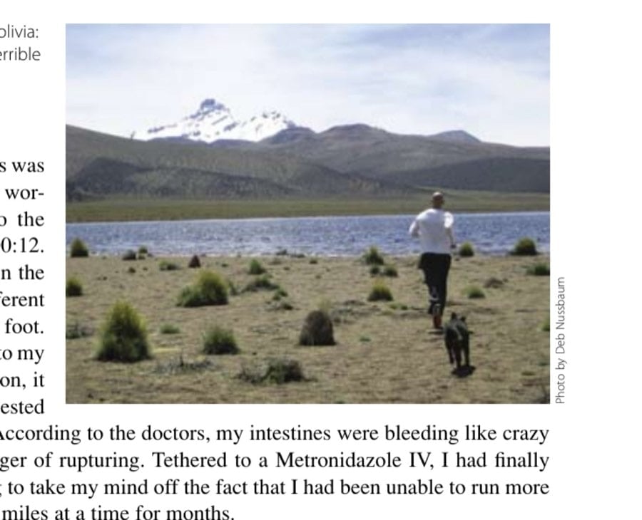 2:59:59 9 The author in Bolivia: fantastic scenery, terrible medical care.
