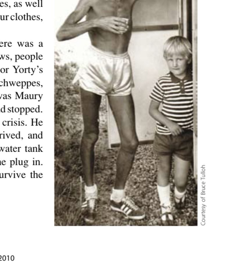On the run: Bruce, with son Clive.