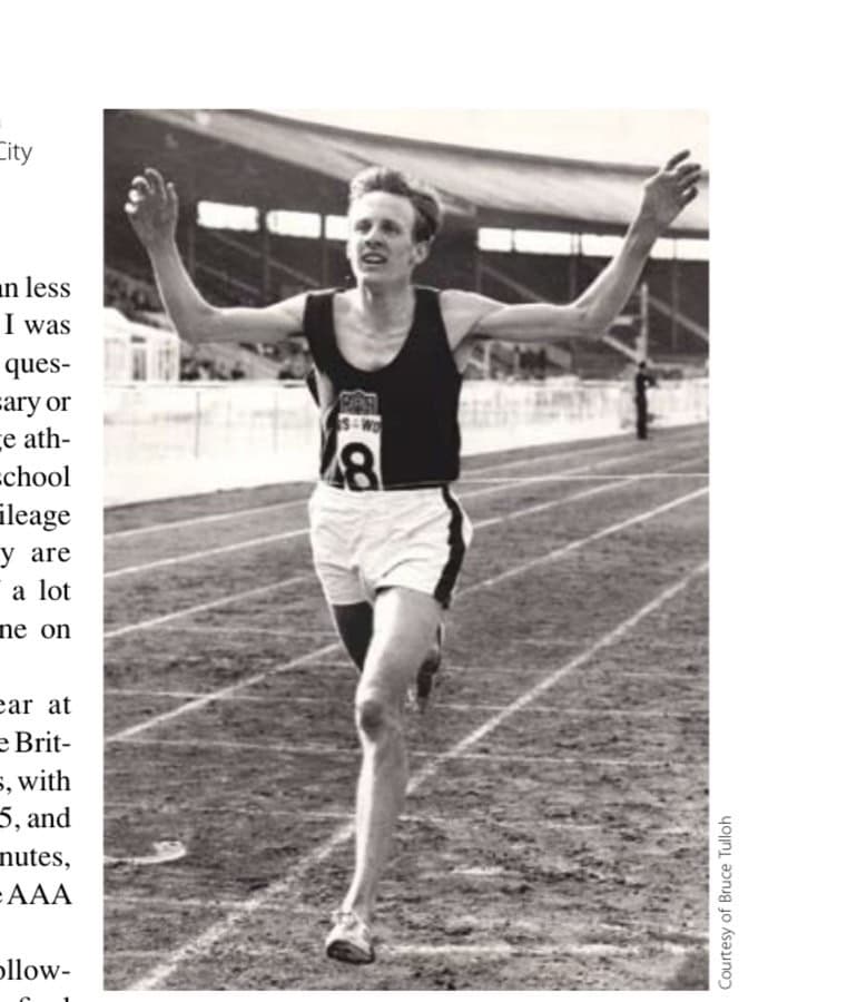 Bruce Tulloh winning a 3-mile race at the White City stadium, London, 1962.