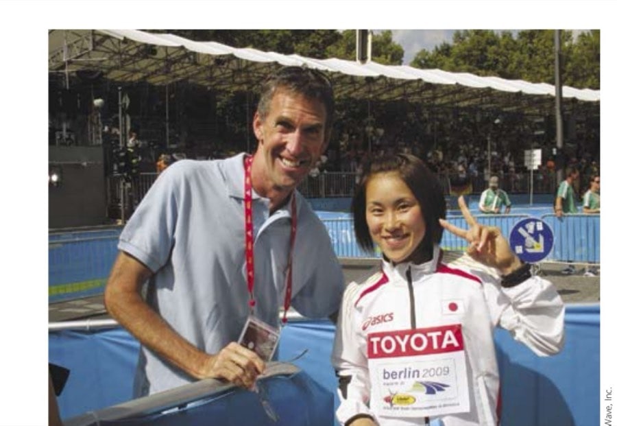 The Marathon Life Of Reilly 15 Marathon silver medalist Yoshimi Ozaki with her agent, Brendan Reilly, after the World Championships Marathon in Berlin.