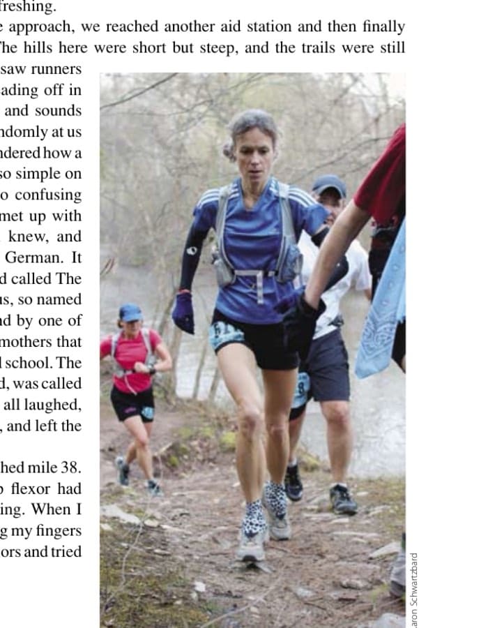 All business: Marti on the trail.