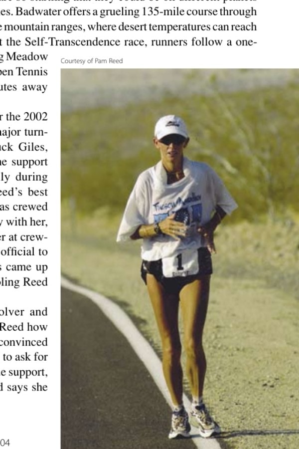 Crewing For Pamreed 9 Pam Reed cruising at the 2004 Badwater.
