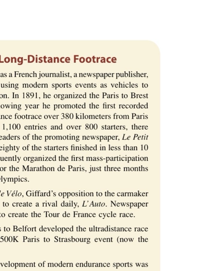 In the late 1870s, Madame Ada Anderson walked 2,700 quarter miles in 2,700 consecutive quarter hours.