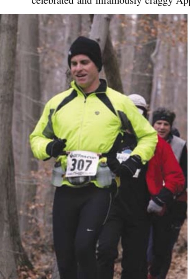 The author navigates the challenging Appalachian Trail portion of the JFK 50-mile route.