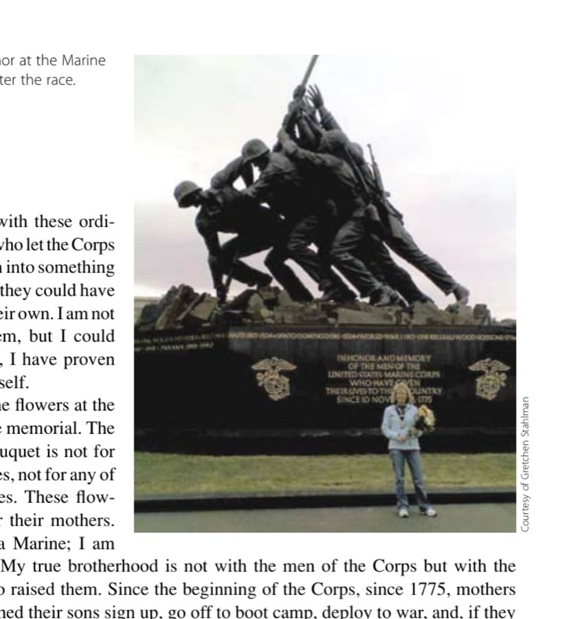 The author at the Marine Memorial after the race.