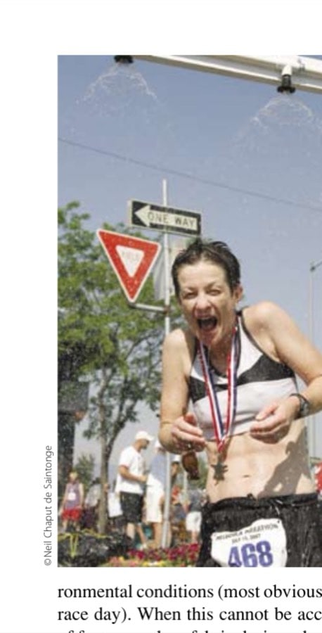 A runner cools off following a great race.