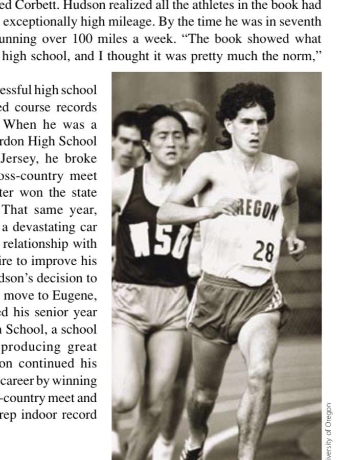 Being Brad Hudson 13 Hudson (#28) learned a lot about coaching from legendary coach Bill Dellinger while running at the University of Oregon.