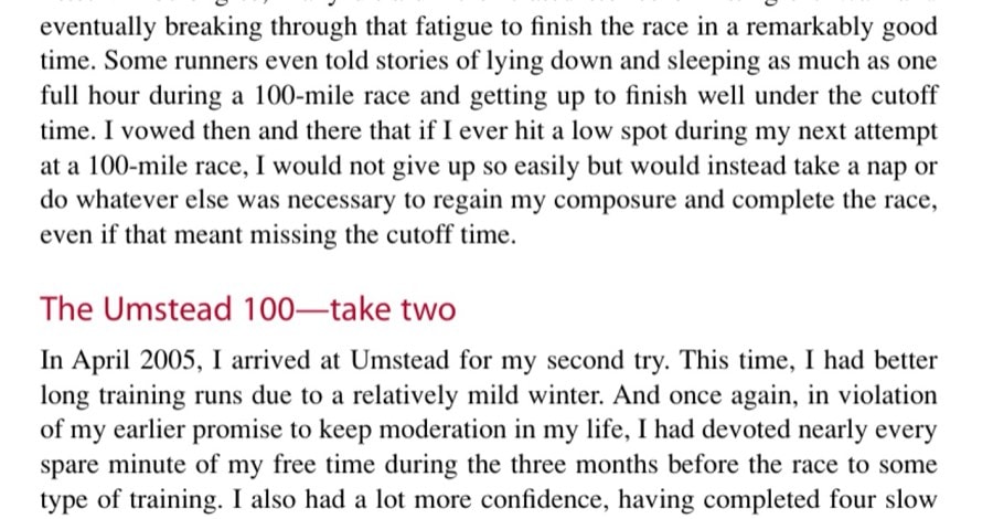 A nice lodge serves as race headquarters of the Umstead 100, within 50 feet of the start/finish line. Runners gather in the lodge before and after the race. A fireplace inside usually has a fire going on cold race nights, and there is a large kitchen where food is organized for the race.