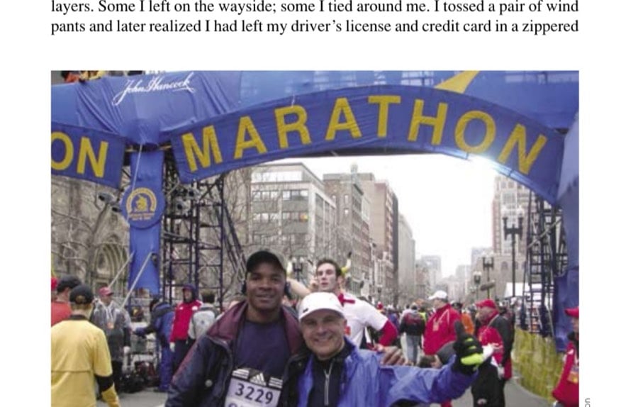From Arusha To Fort Sill Via Boston 11 Father and son, triumphant at the finish line.