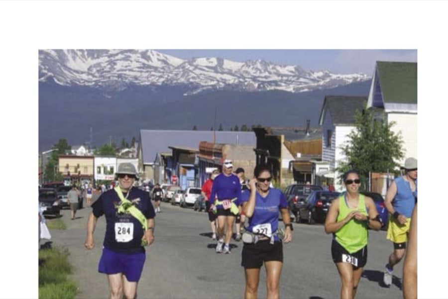 With Mount Massive in the background, the author (284) starts the race with a spring in his step.