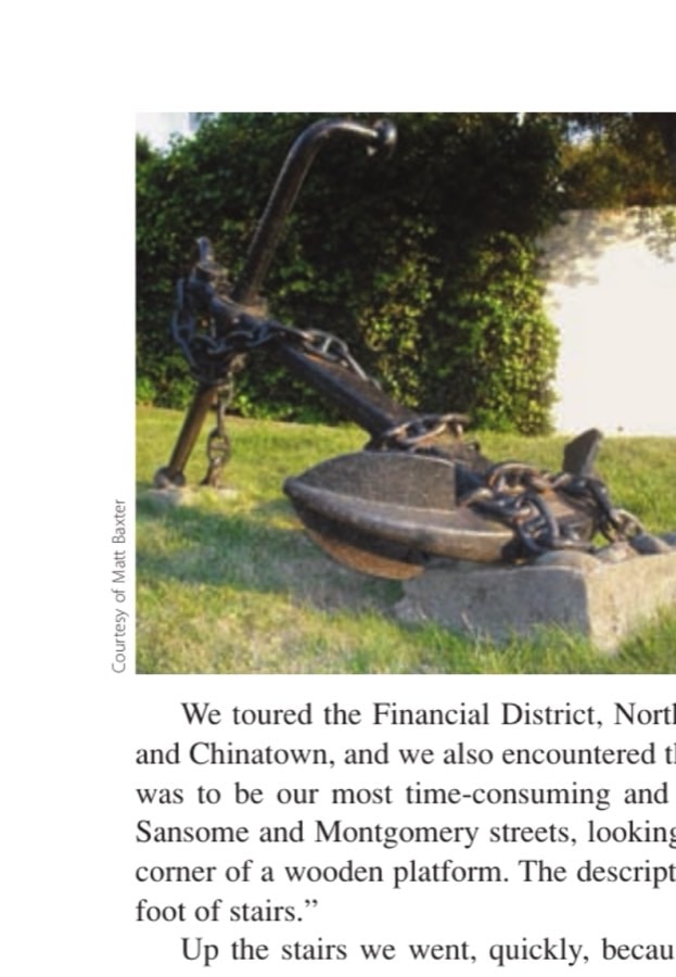 Choosing Between Beneath & Beyond 13 Checkpoint destinations in the Night and Day Challenge might be a fire hydrant, a plaque on the wall of a school, or a park bench. Outside the Norwegian Seaman's Church at the corner of Francisco and Hyde streets? Pretty sure it must be this big anchor.