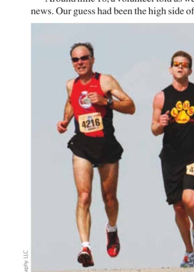 My Most Unforgettable Marathon (Vol. 15, No. 3) 10 The author (left) and JD crest one of the many rollers.