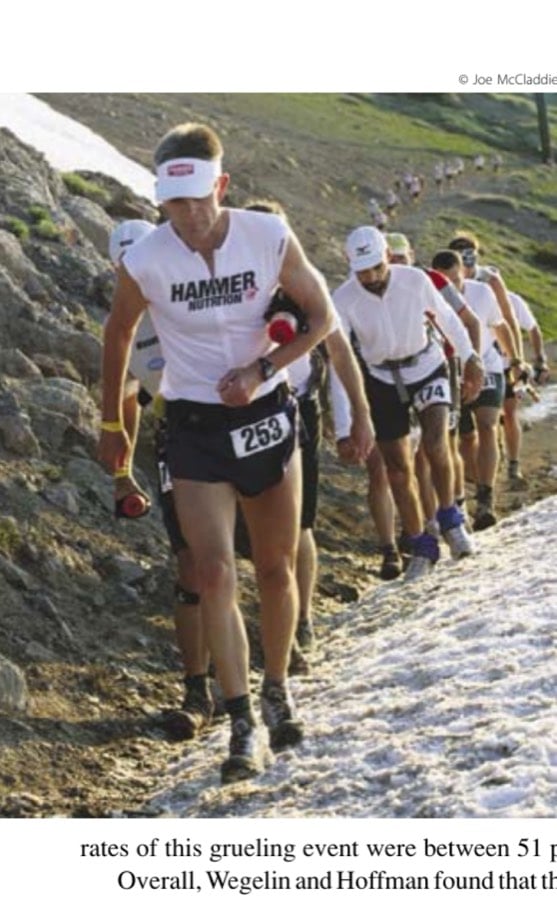 Martin Hoffman, MD (shown here heading up the Western States 100 Escarpment) and Jacob Wegelin, PhD, examined 22 years of data from this race for their research.