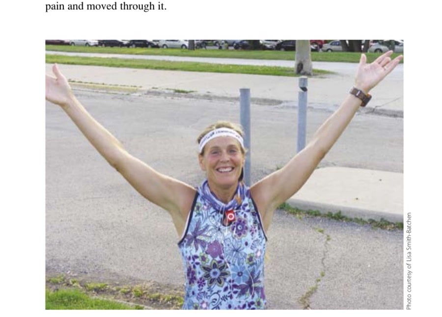 Running With Purpose 13 The sweet glory of success! Lisa celebrates finishing yet another 50 miles.